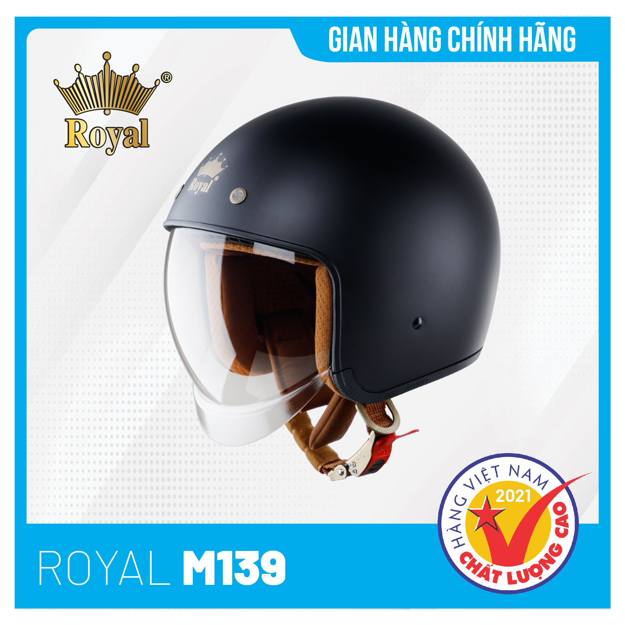 Nón bảo hiểm Royal M139 Kính Âm Trơn Sành Điệu, Trẻ Trung, Thời Thượng