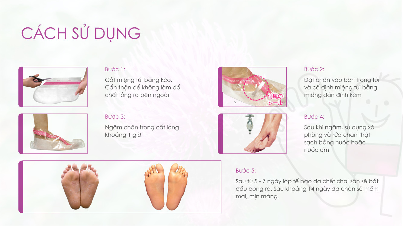 Hộp 2 Cặp Túi Ủ Tẩy Tế Bào Chết Dưỡng Ẩm Da Bàn Chân PERORIN - Nhật Bản