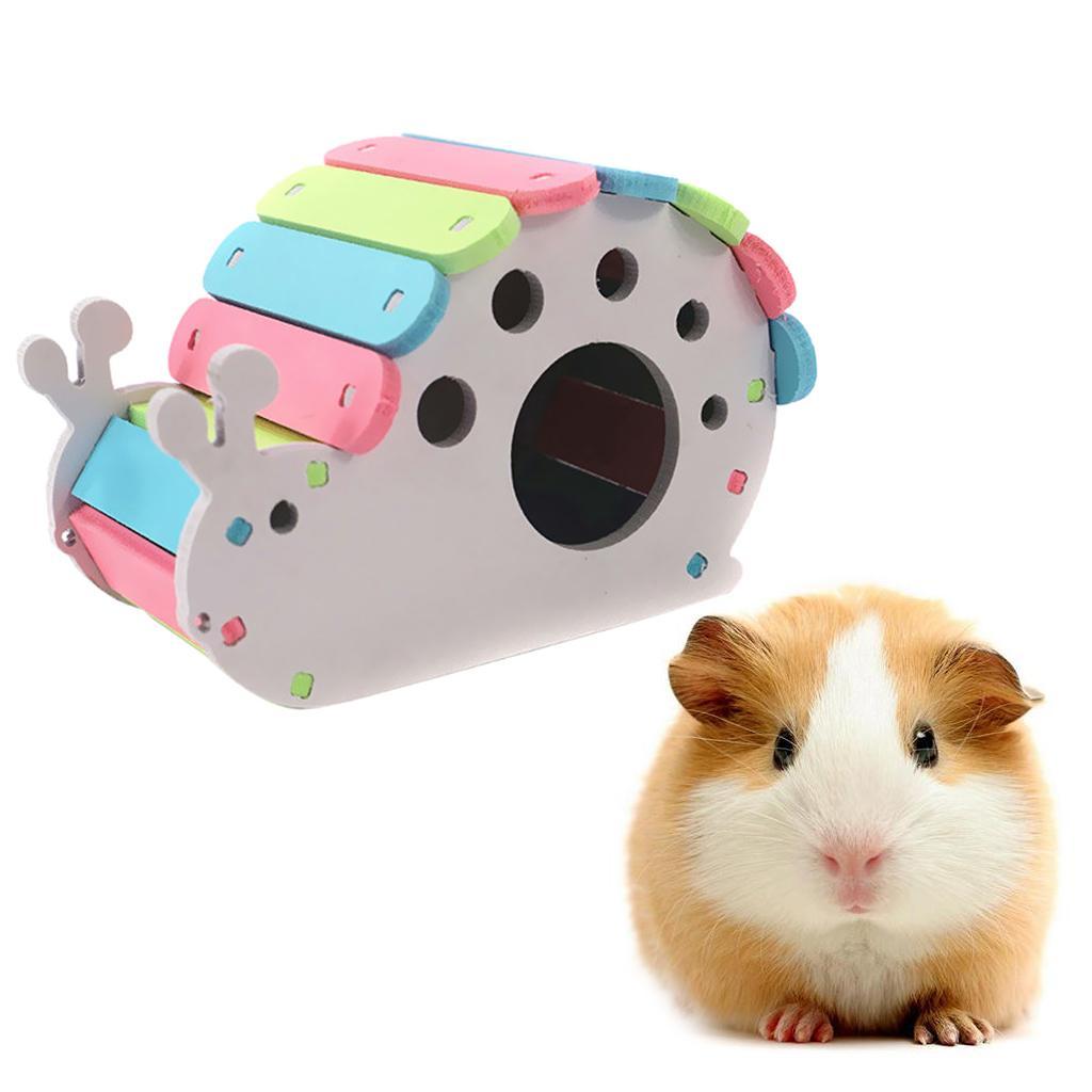 2x Fun Hamster Toy House Snail & Ladder Wooden Cage Pet Small Animals Toy