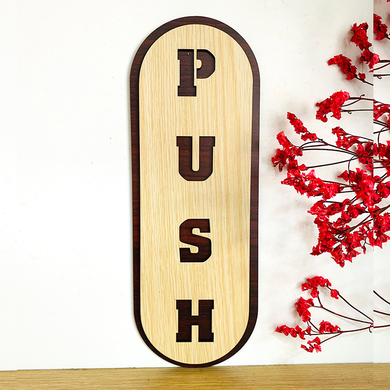 Bảng Push – Pull, Kéo - Đẩy gỗ décor dán cửa ra vào – PP7