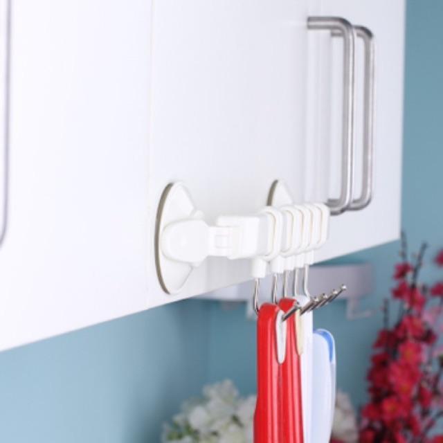 Móc treo đồ 5 móc hút chân không xoay. KM552 xuất nhật