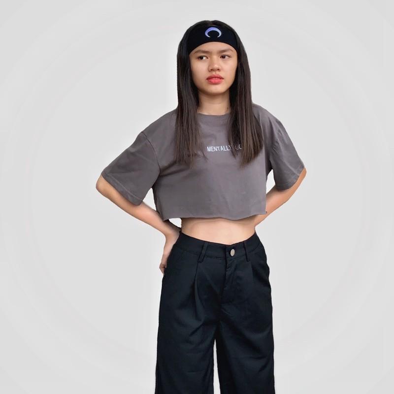 Áo thun croptop nữ - Áo thun croptop nữ dáng rộng