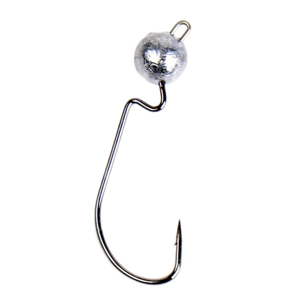 10pcs Weighted Fishing Hooks Crank Hook with Lead for Swimbaits 3.5g
