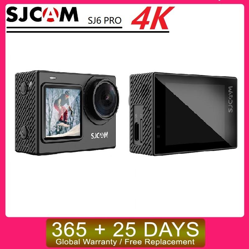 SJCAM SJ6 Pro Màn hình kép Mũ bảo hiểm hành động 4K Camera thể thao DV Chống nước 4K 60FPS Màn hình kép Ổn định con quay 6 trục Ống kính 165°