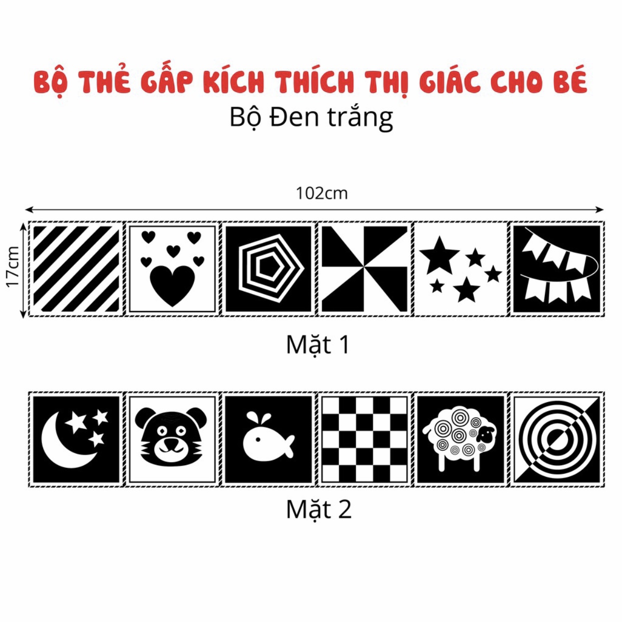 Bộ thẻ GẤP KÍCH THÍCH THỊ GIÁC CHO BÉ 3004