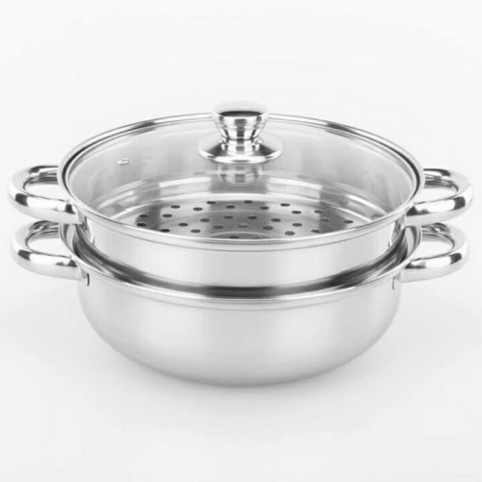 Nồi lẩu kèm xửng hấp inox 2 tầng đa năng