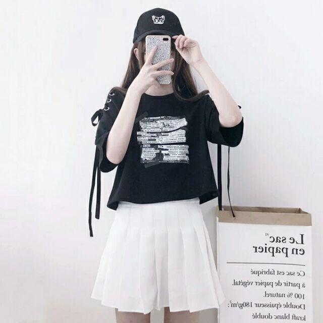 Áo teen nữ buộc nơ ,áo kiểu uzzlang, áo nữ Hàn Quốc