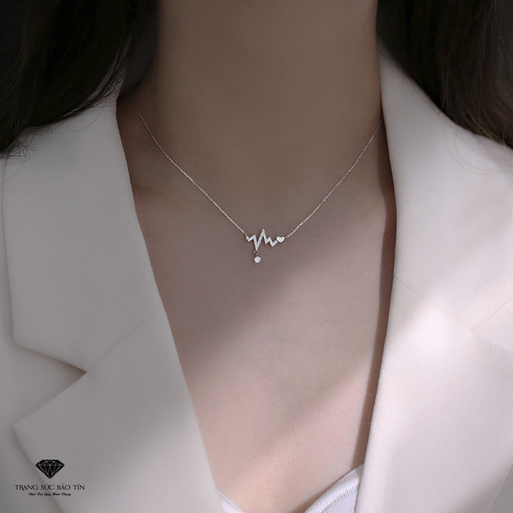 Vòng cổ bạc 925 nhịp tim