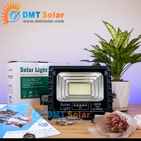 Đèn pha năng lượng mặt trời 60W Jindian JD-8860L - Chính hãng