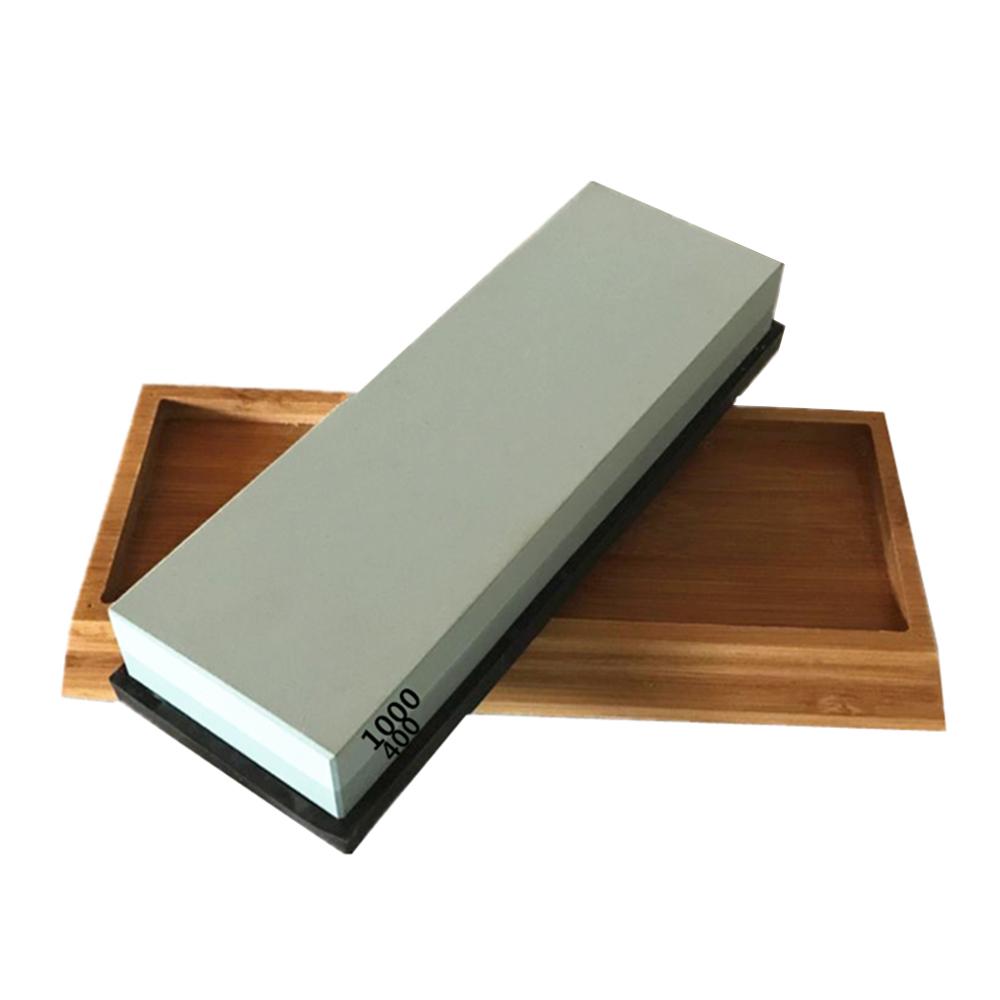 Bộ mài đá mài Kép 400/1000 thô và mịn với đế tre và silicone không trơn trượt