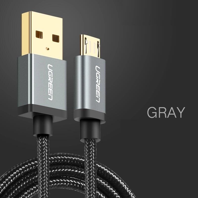 Ugreen UG30495US134TK 0.25M màu Đen Cáp sạc truyền dữ liệu USB 2.0 sang MICRO USB đầu mạ vàng - HÀNG CHÍNH HÃNG