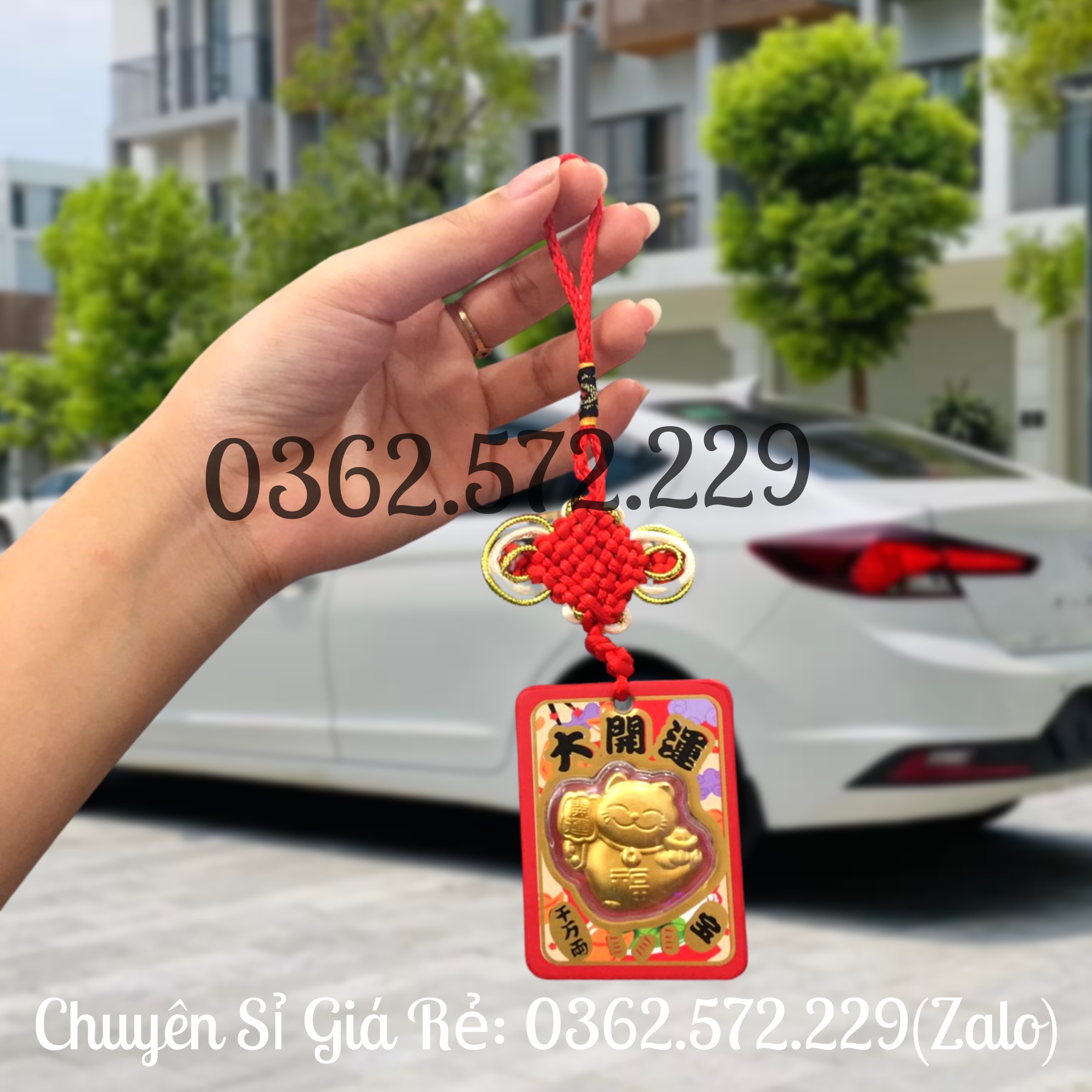 Sỉ Combo 5 Dây Mèo Thần Tài Treo Ôtô ,Bàn Thờ Phong Thủy May Mắn Tặng Bao Lì Xì Vàng