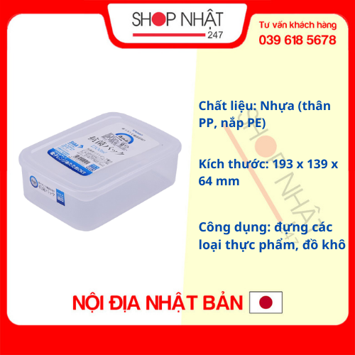 Hộp nhựa bảo quẩn thực phẩm kháng khuẩn tuyệt đối Nội địa Nhật Bản