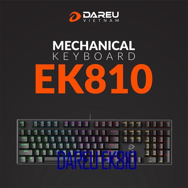 Bàn phím cơ chơi game có dây Led RGB Dareu EK810 hàng chính hãng