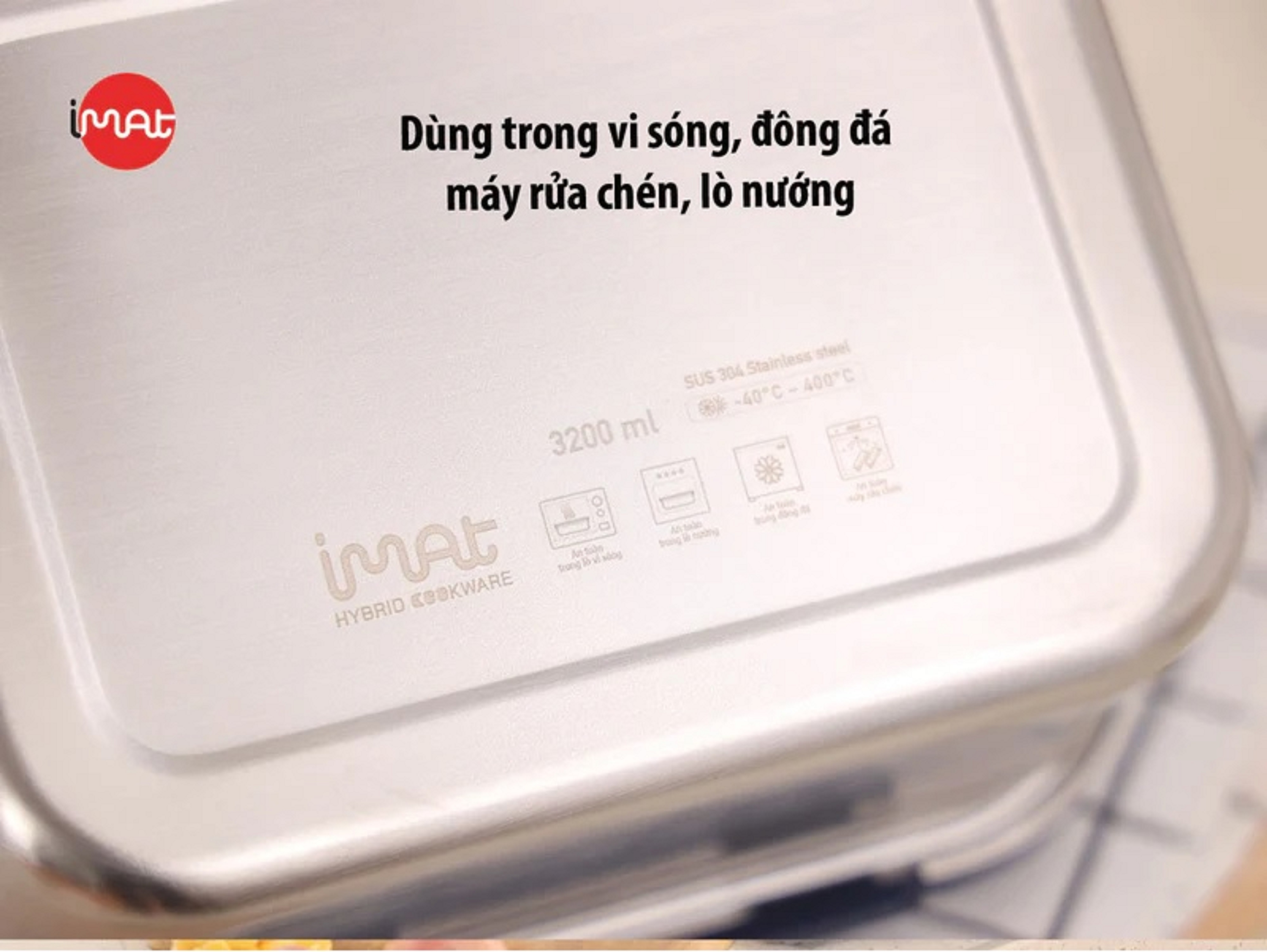 Bộ 4 hộp CAO iMAT inox dùng vi sóng