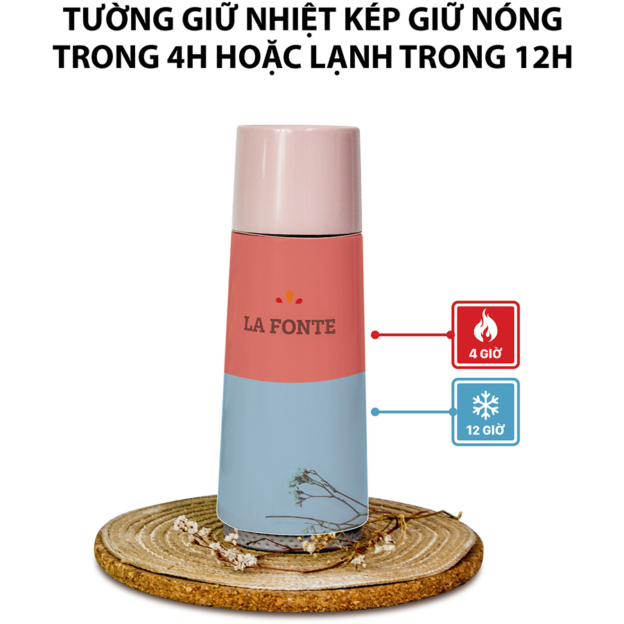 Bình Giữ Nhiệt La Fonte (370ml) Màu Hồng - 000891