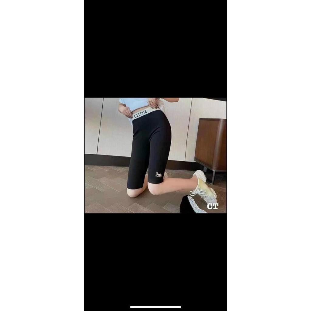 Quần Legging Lửng Quần Ngố Umi Nữ Quần Đùi Phối Cạp Chữ Năng Động - QLLCC