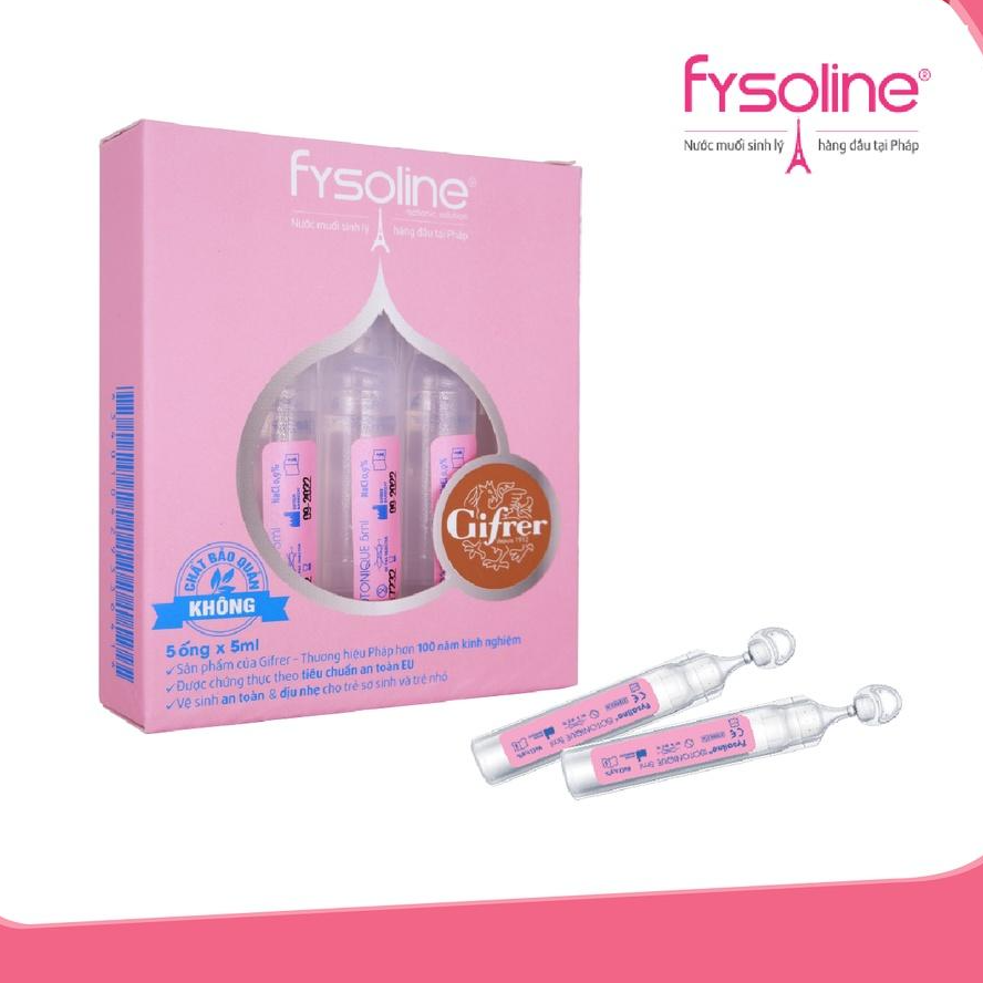 Fysoline - Nước muối sinh lý Pháp - Vệ sinh mắt, mũi, miệng cho bé (hộp 5 ống)