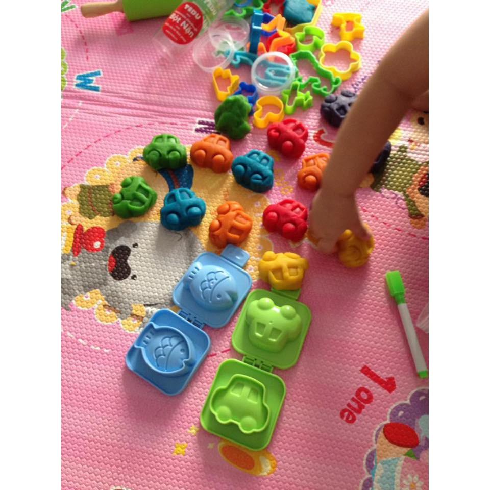 Khuôn gấu 3D chơi bột nặn đất nặn an toàn