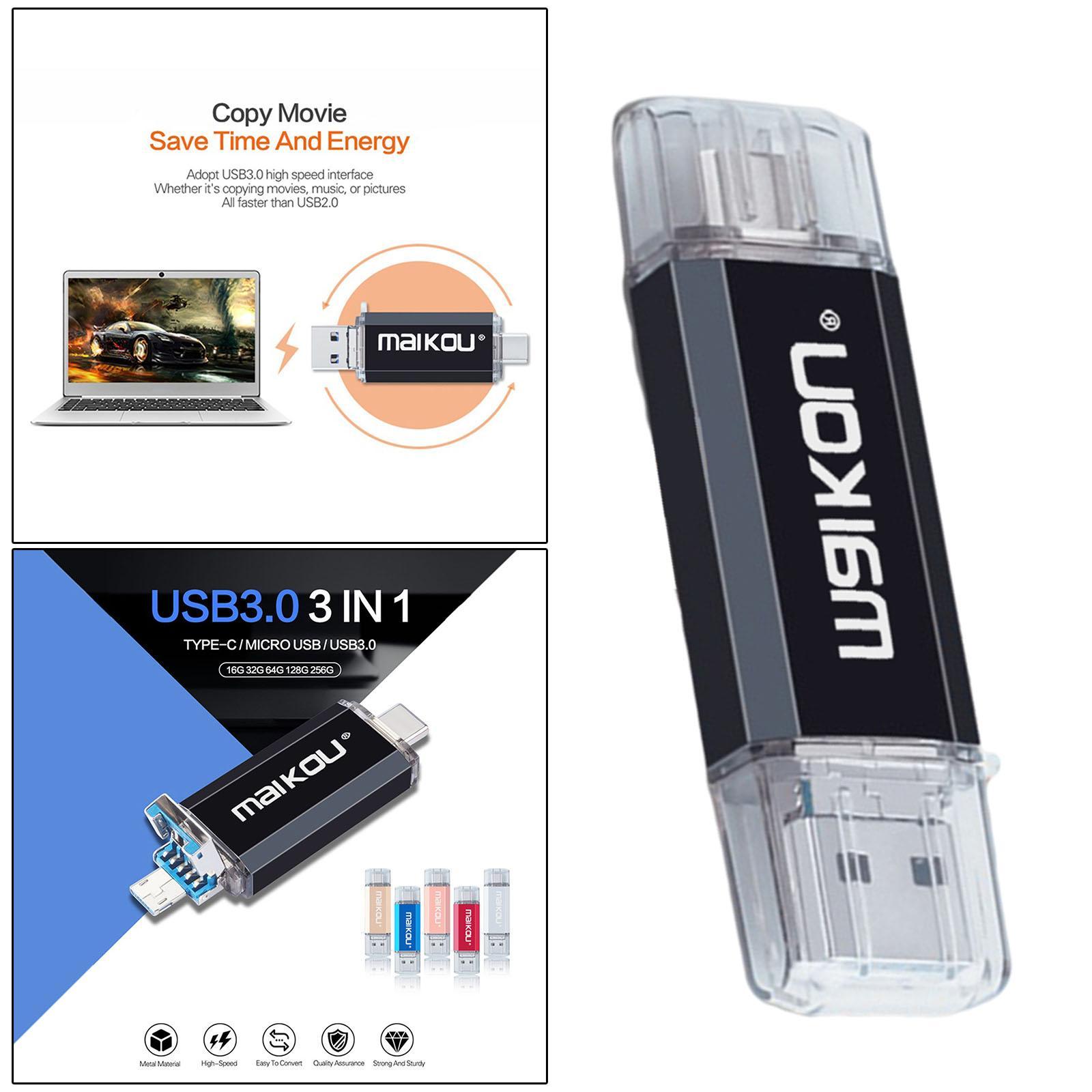 3 in 1 32G USB Flash Drive Type- USB Thumb Drive Memory