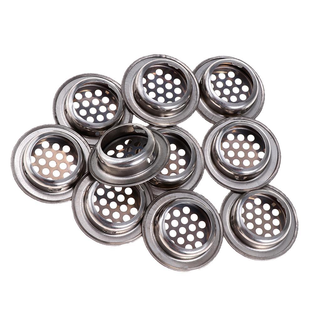 3X Stainless Steel Air Vent Louver Round Hole Air Vent Cover Louver 25mm