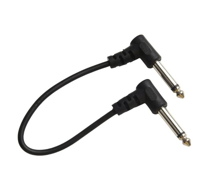 Dây Tín Hiệu - Dây Cáp Phơ / Effect - Dây Nối Guitar Pedal 30cm – Jack 6.35mm Đầu Cong 90°
