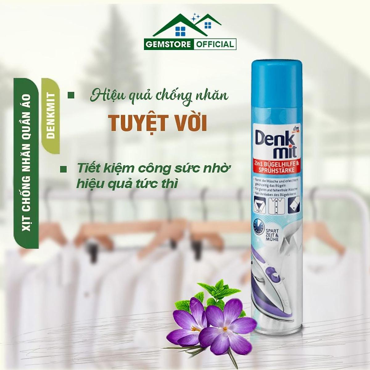 Bình Xịt Thơm Chống Nhăn, Làm Thơm Quần Áo Khi Là Ủi Denkmit 2in1, Dung Tích 500ml, Nhập Đức