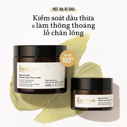 Mặt nạ bí đao Cocoon Winter Melon Face Mask hỗ trợ giảm dầu và mụn (30ml/100ml) - Hàng chính hãng