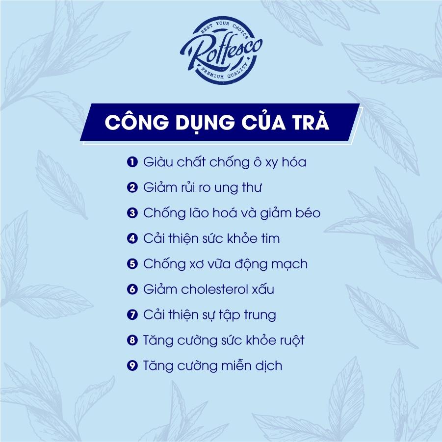 Trà Xanh Lài ROFFESCO PREMIUM JASMINE TEA Vị Chát Nhẹ Hậu Ngọt Túi 400g