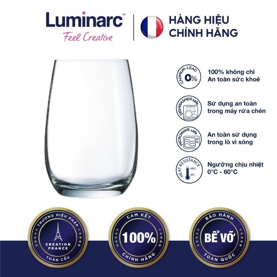 Bộ 6 Ly Cao Thuỷ Tinh Luminarc Mineral 370ml - LUMIH5692