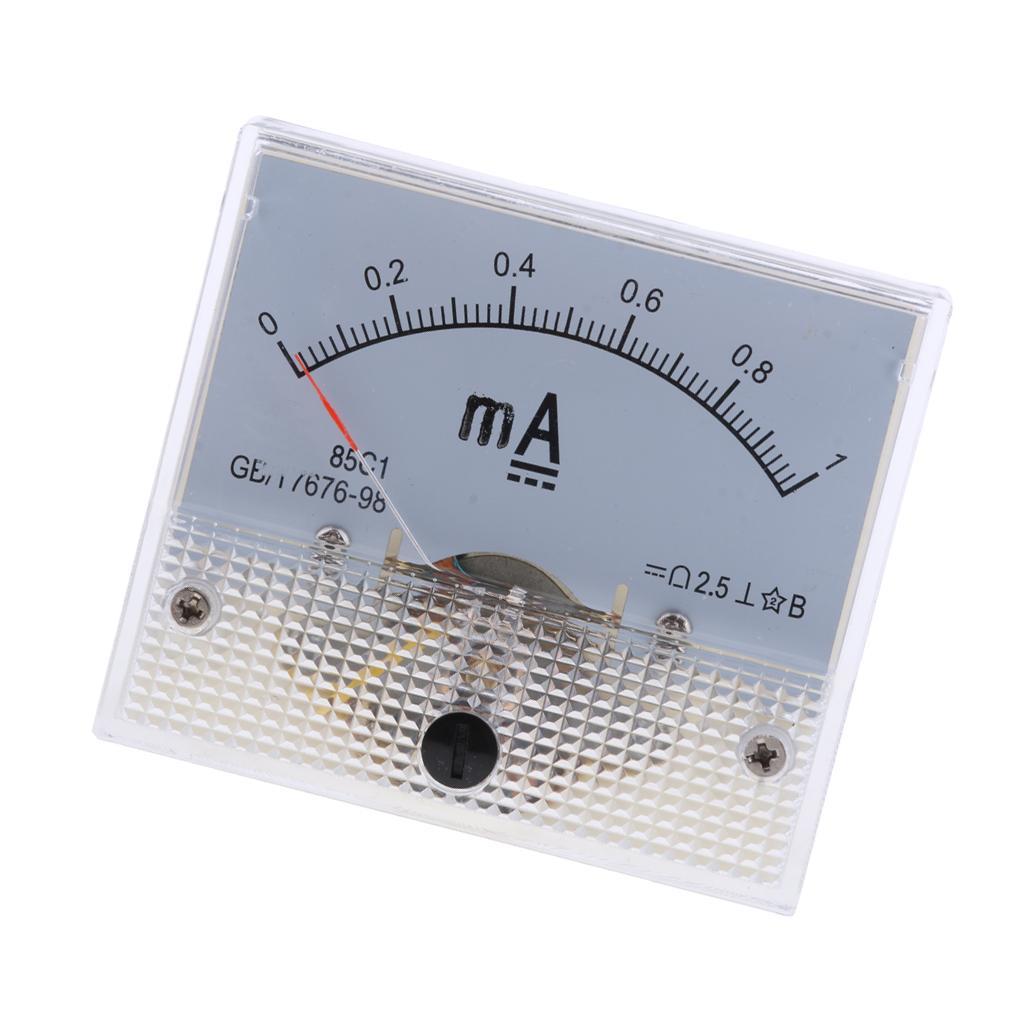 2Pcs DC Ammeter Analog Panel Meter Amp Meter Current Gauge Pointer Type E+F