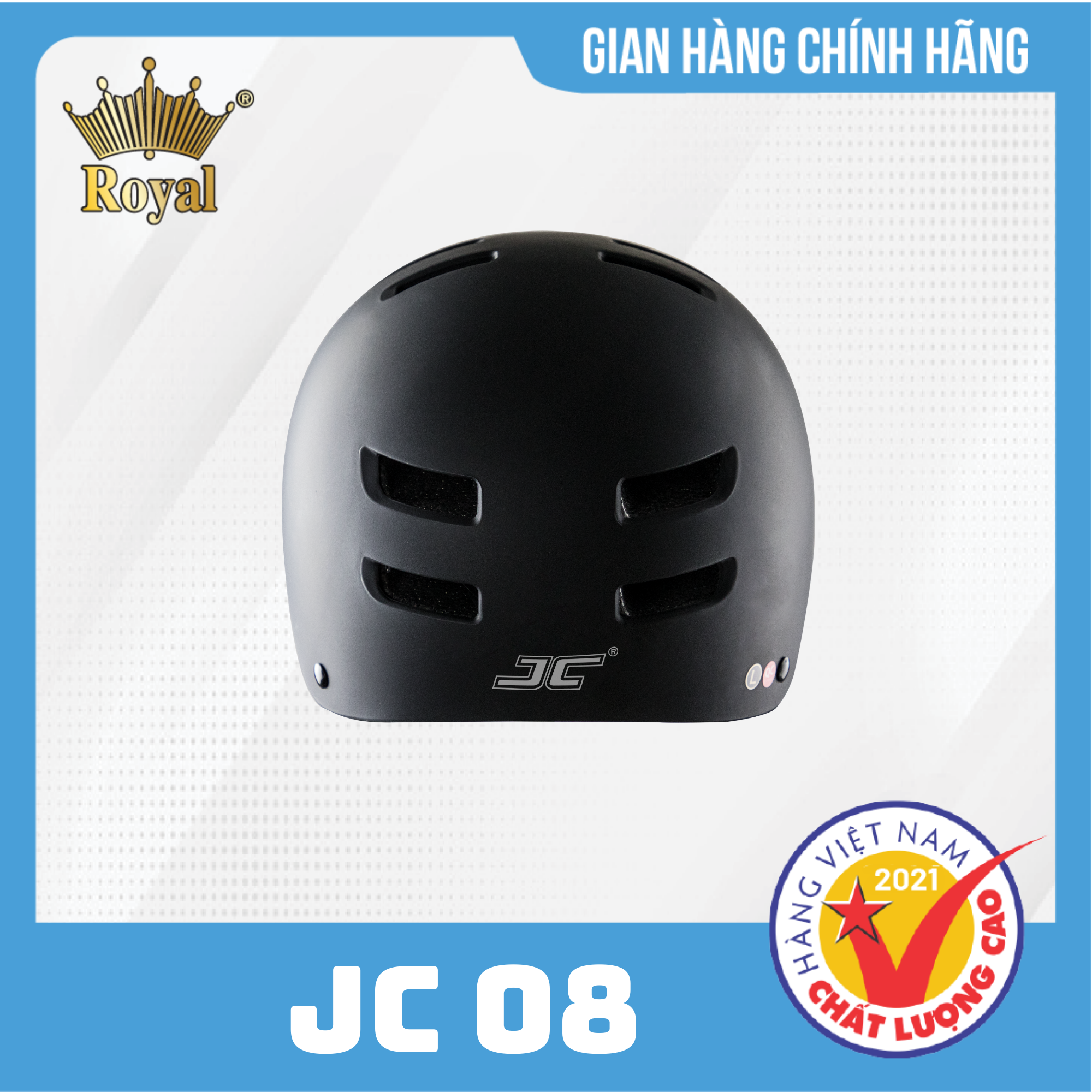 Mũ Bảo Hiểm Xe Đạp JC 08 An Toàn, Chắc Chắn, Trọng Lượng Nhẹ - Đen mờ