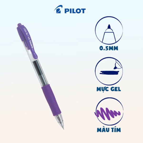 Bút gel Pilot G-2 mực tím BL-G2-5-V