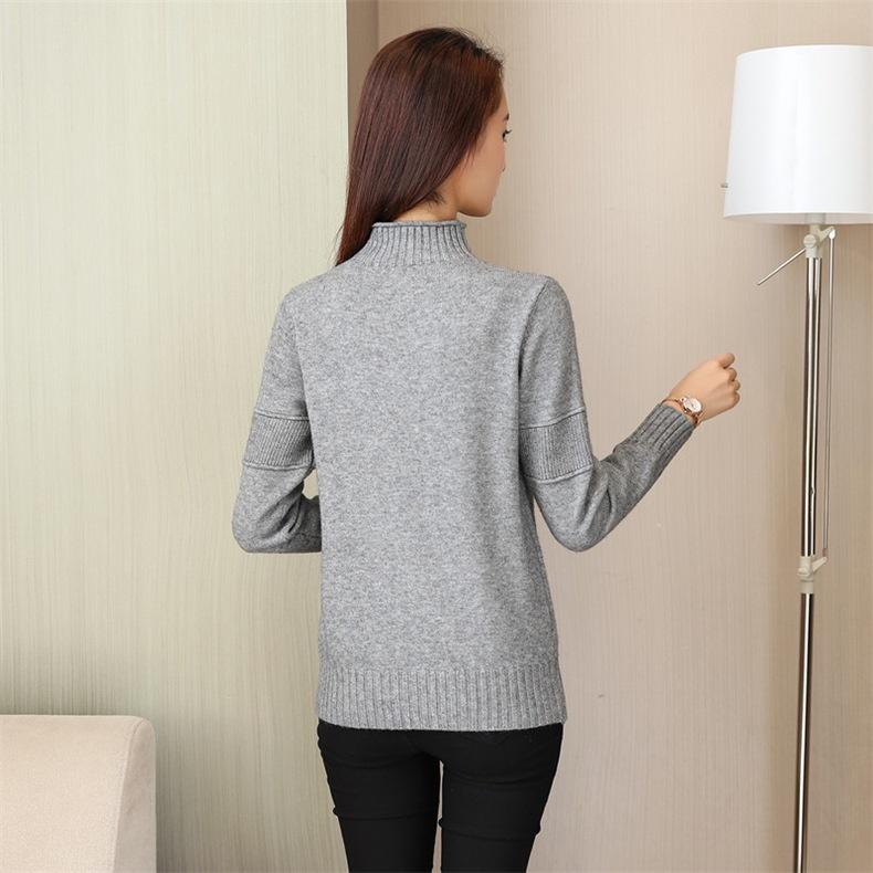 Áo len nữ cổ 3 phần chất len dày ấm áp, thời trang phong cách trẻ
