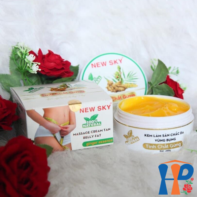 Kem massage săn chắc da vùng bụng tinh chất gừng New Sky Belly Fat Ginger Essence Massage Gel 250gr (hỗ trợ giảm béo, tan mỡ đùi, bắp tay, hông) Hani Peni