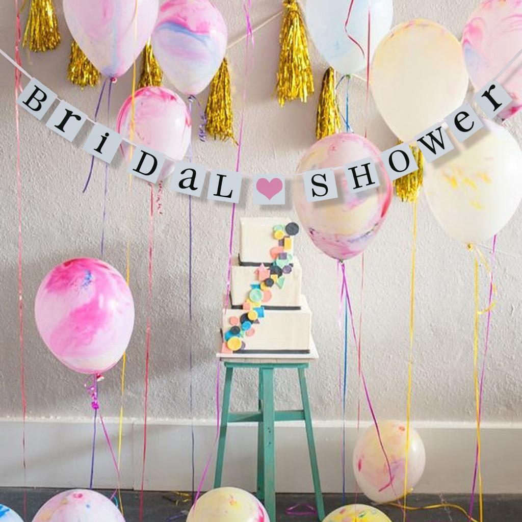 Bridal Shower Wedding Party Garland Bunting Banner Heart Hanging Decoration