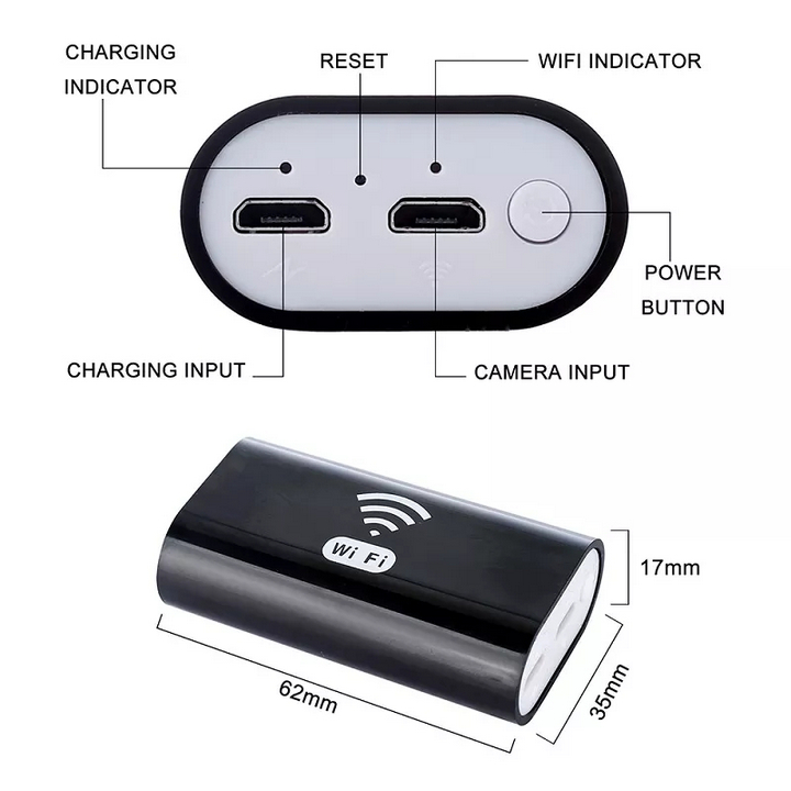 Camera nội soi chống nước 3,5 mét WIFI IOS,Android Endoscope YPC Ø8mm HD720p - Home and Garden