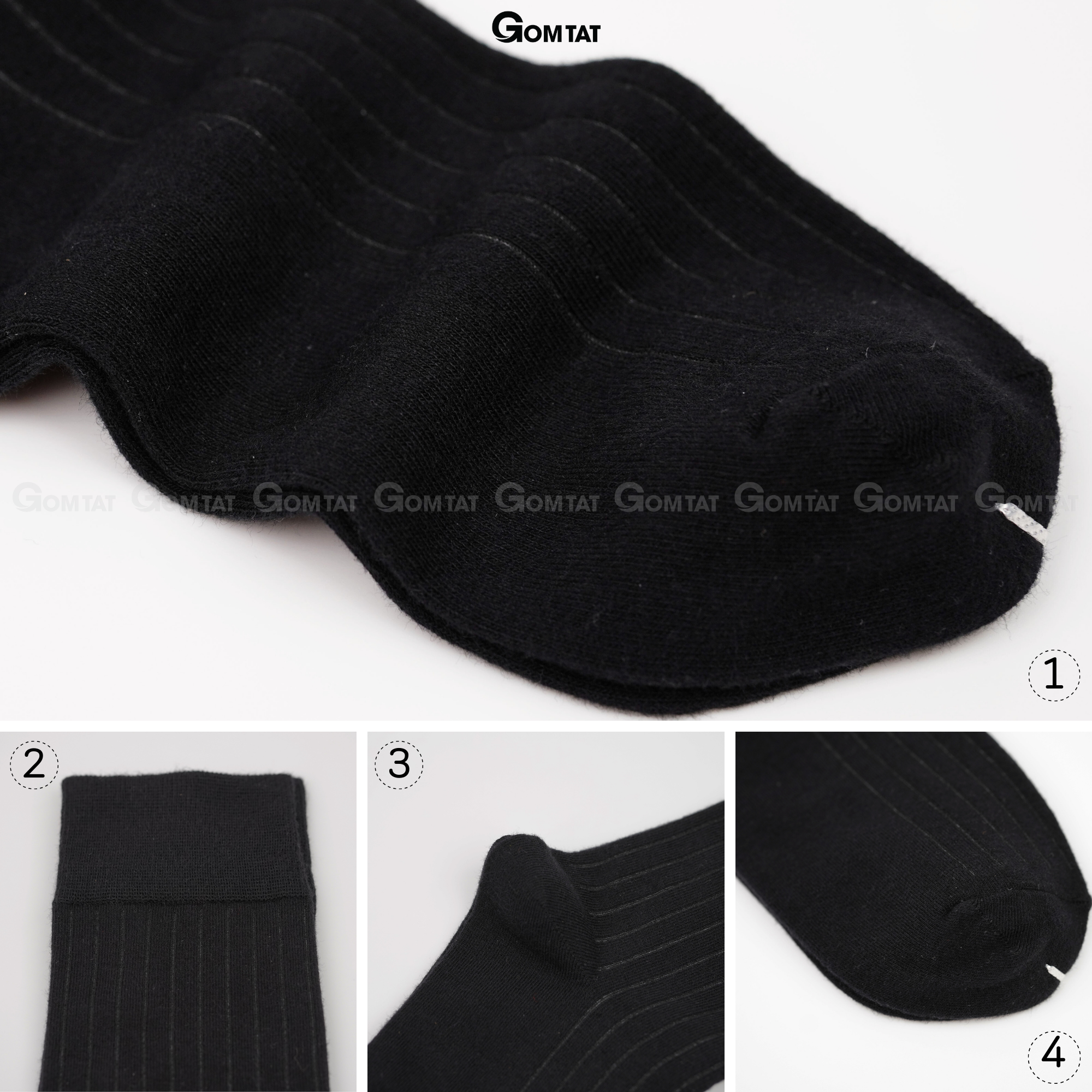 Hộp 5 đôi tất vớ nam đi giày tây công sở cổ cao GOMTAT mẫu MIX01, chất liệu cotton cao cấp thoáng khí - GOM-MIX01-CB5