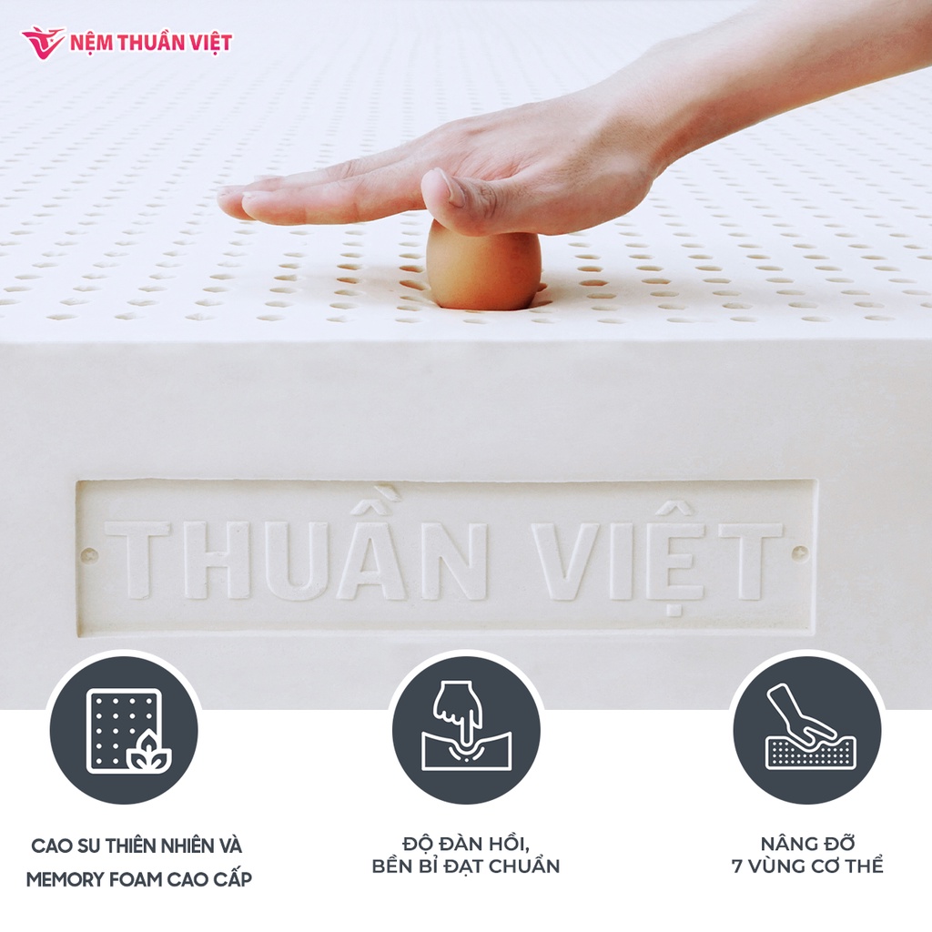 (1mx2mx10cm) Nệm Cao Su Thuần Việt Legacy Định Hình, Nâng Đỡ Cơ Thể Vượt Trội