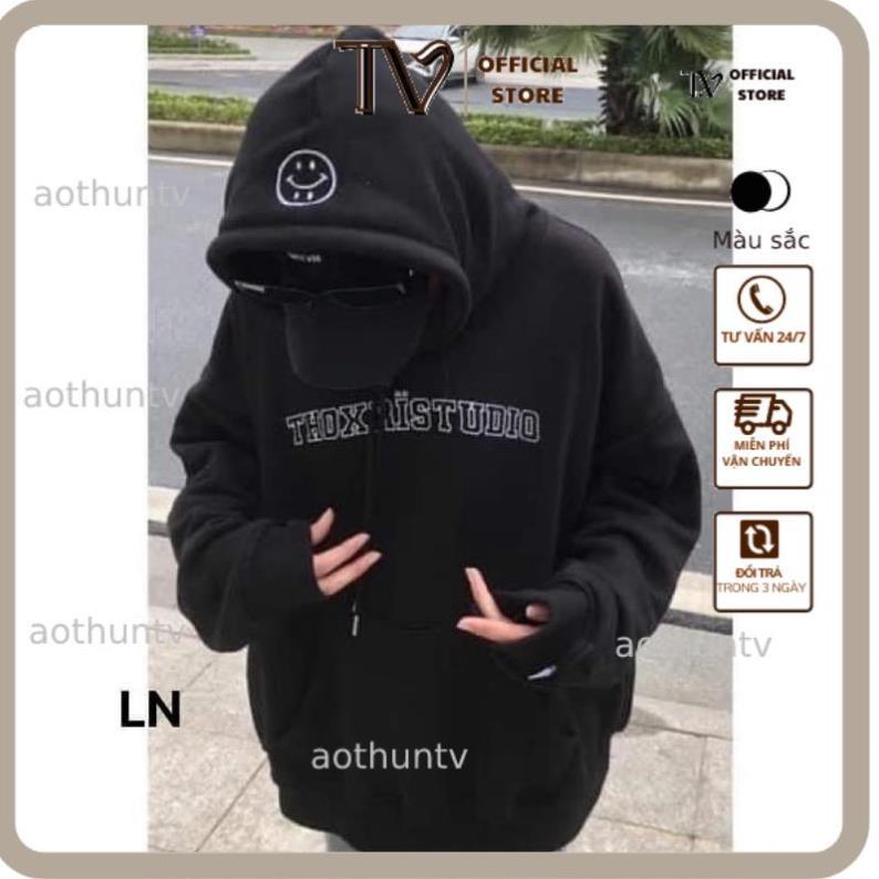 Áo Hoodie Nam Nữ Áo hoodie THOX mặt cười mũ 2 lớp DA6 Nỉ thu đông dày ấm