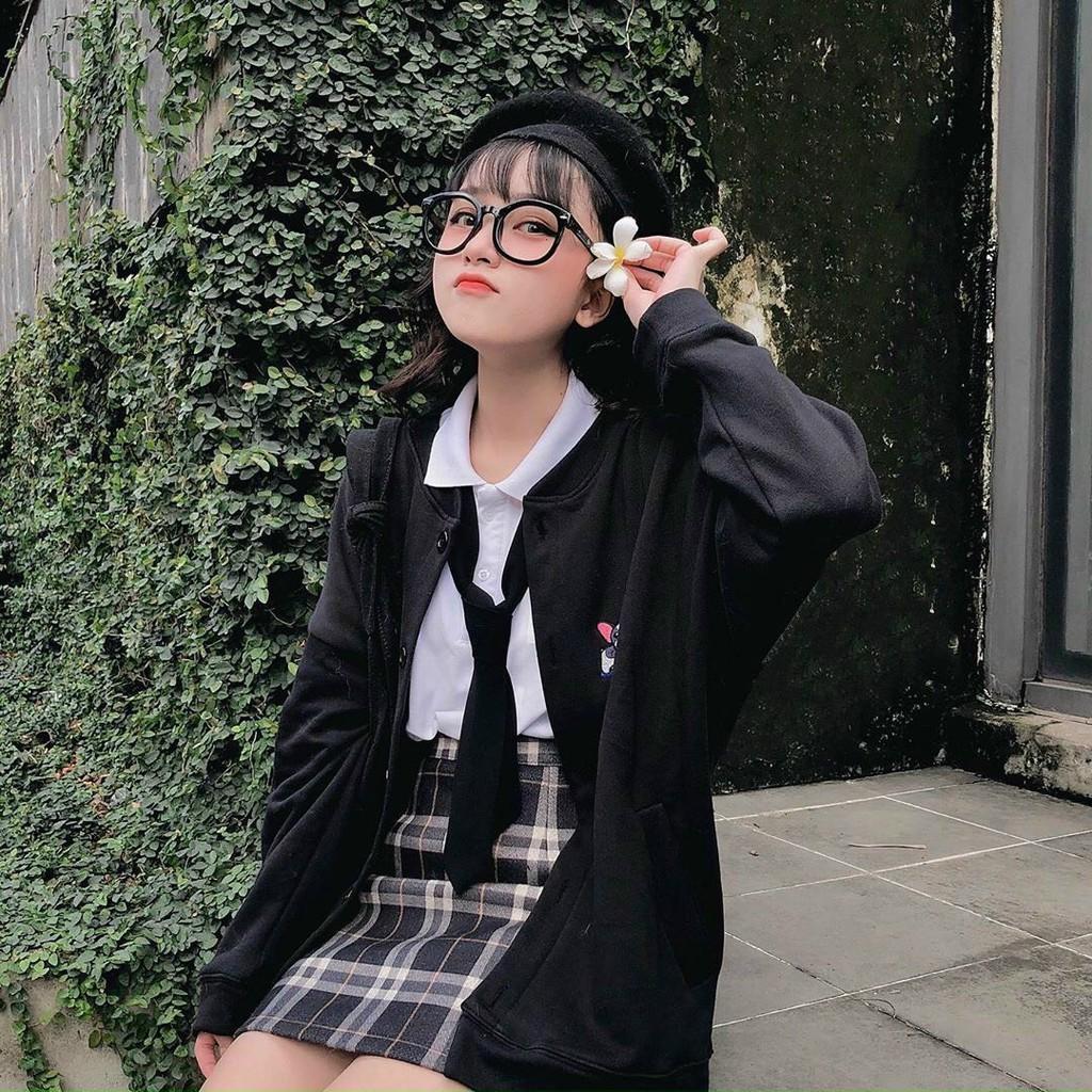 Hình ảnh ÁO KHOÁC CARDIGAN NỮ VẢI NỈ BÔNG DÀY MỊN CÚN CON,Áo Khoác Nỉ Cardigan Ulzzang Thêu Cún Cực Xinh Form Rộng-Jins Store