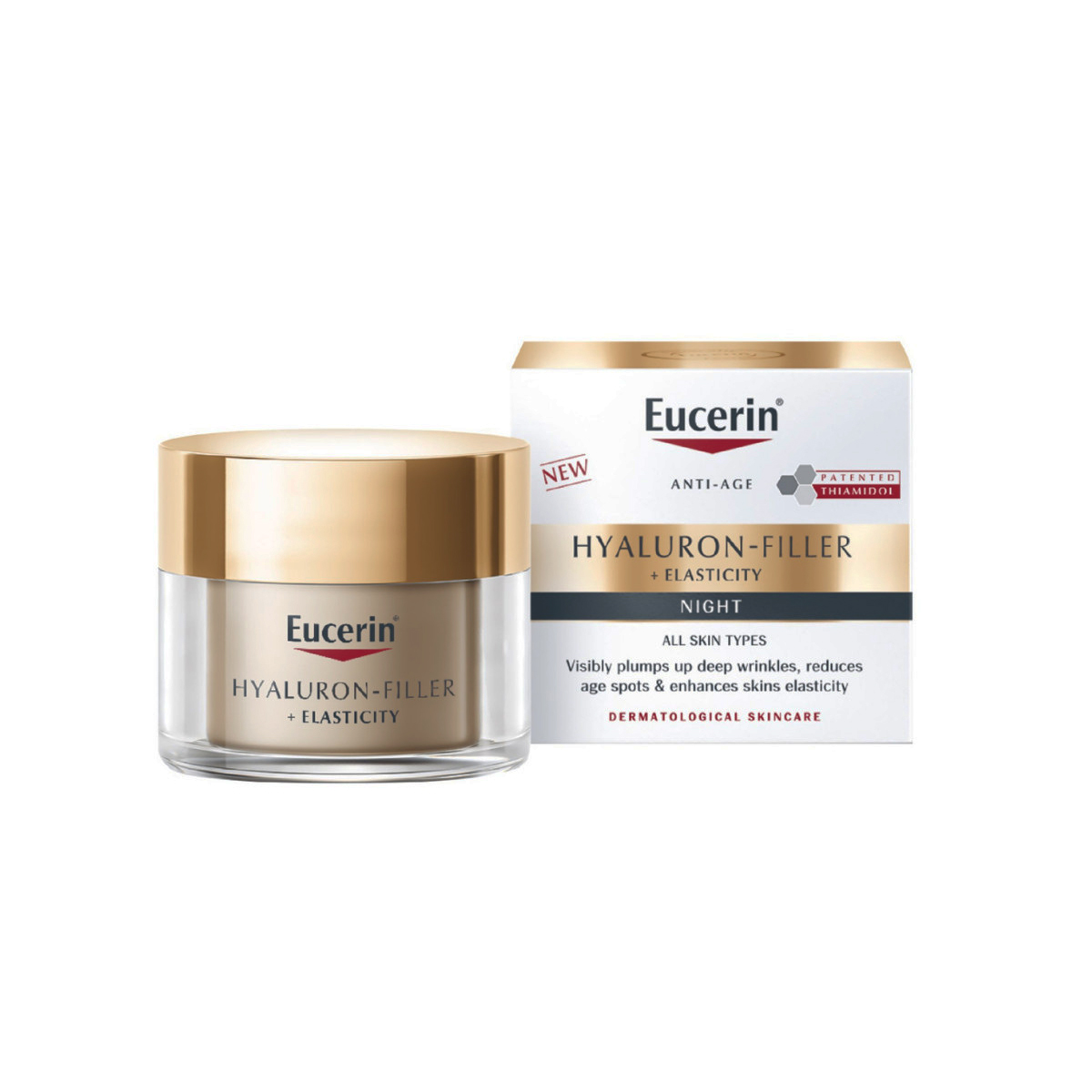 Kem chống lão hóa Eucerin Hyaluron Filler Elasticity Night 50ml - cho da kém đàn hồi và nếp nhăn sâu ban đêm