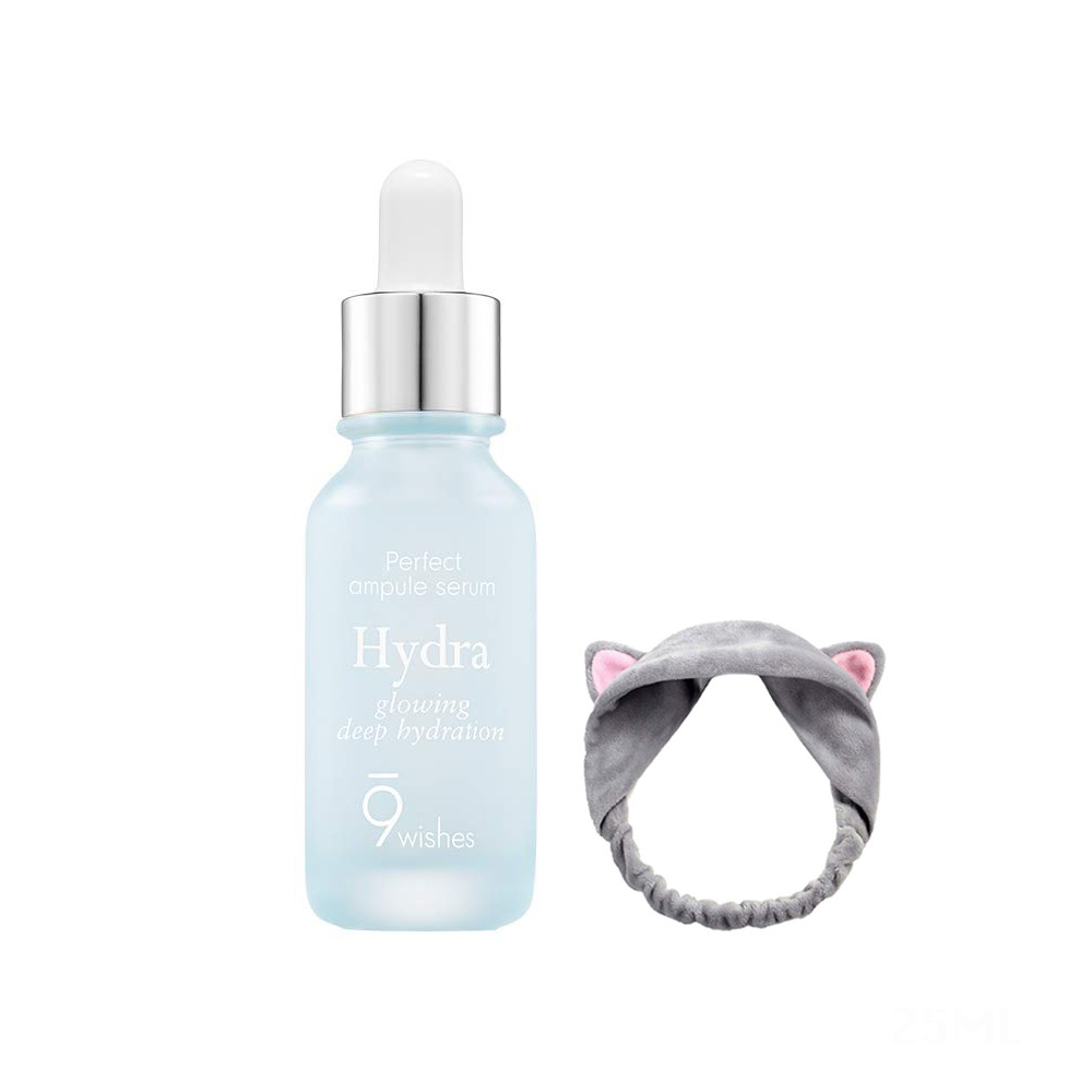 Tinh Chất Cấp Ẩm Và Làm Sáng Da 9 Wishes Hydra Skin Ampule Serum 25ml + Tặng kèm 1 Túi lưới rửa mặt tạo bọt