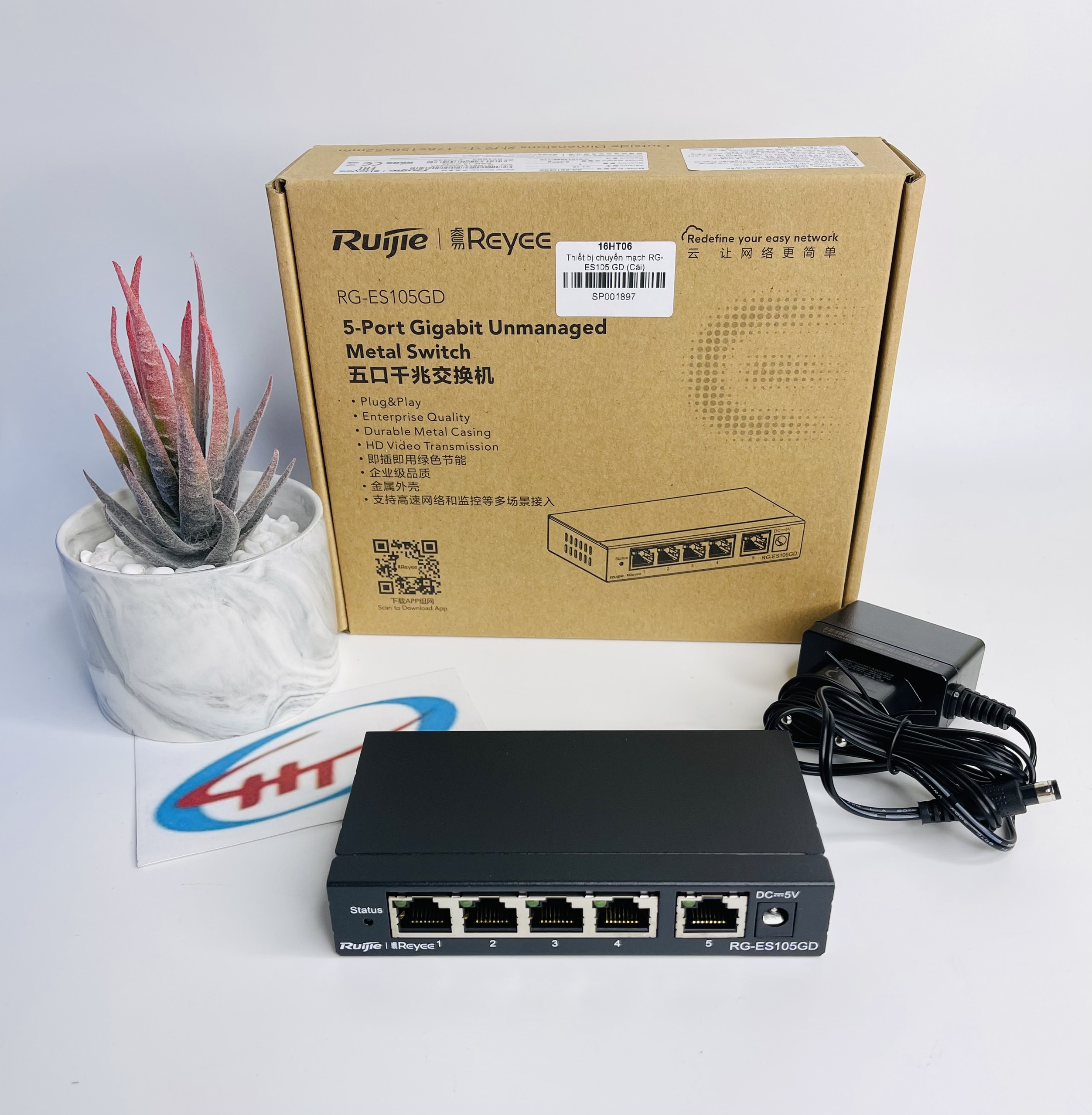 Switch Ruijie Reyee RG-ES105GD 5-Port, Hàng Chính Hãng.