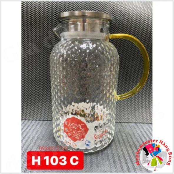 Bình nước sần bầu nắp gỗ chịu nhiệt