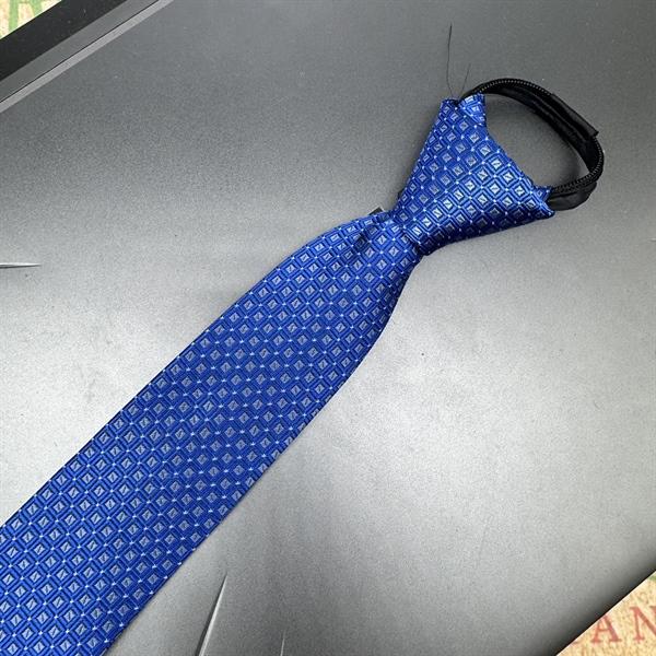 Cà vạt nam mẫu thắt sẵn dây kéo bản nhỏ 6cm mẫu xanh nhạt họa tiết chấm