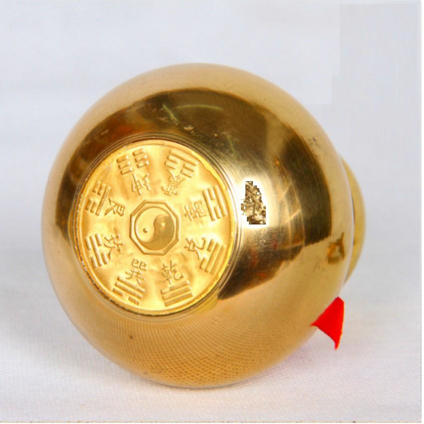 Hồ lô bằng đồng thau trơn cao 14 cm phong thủy 206568