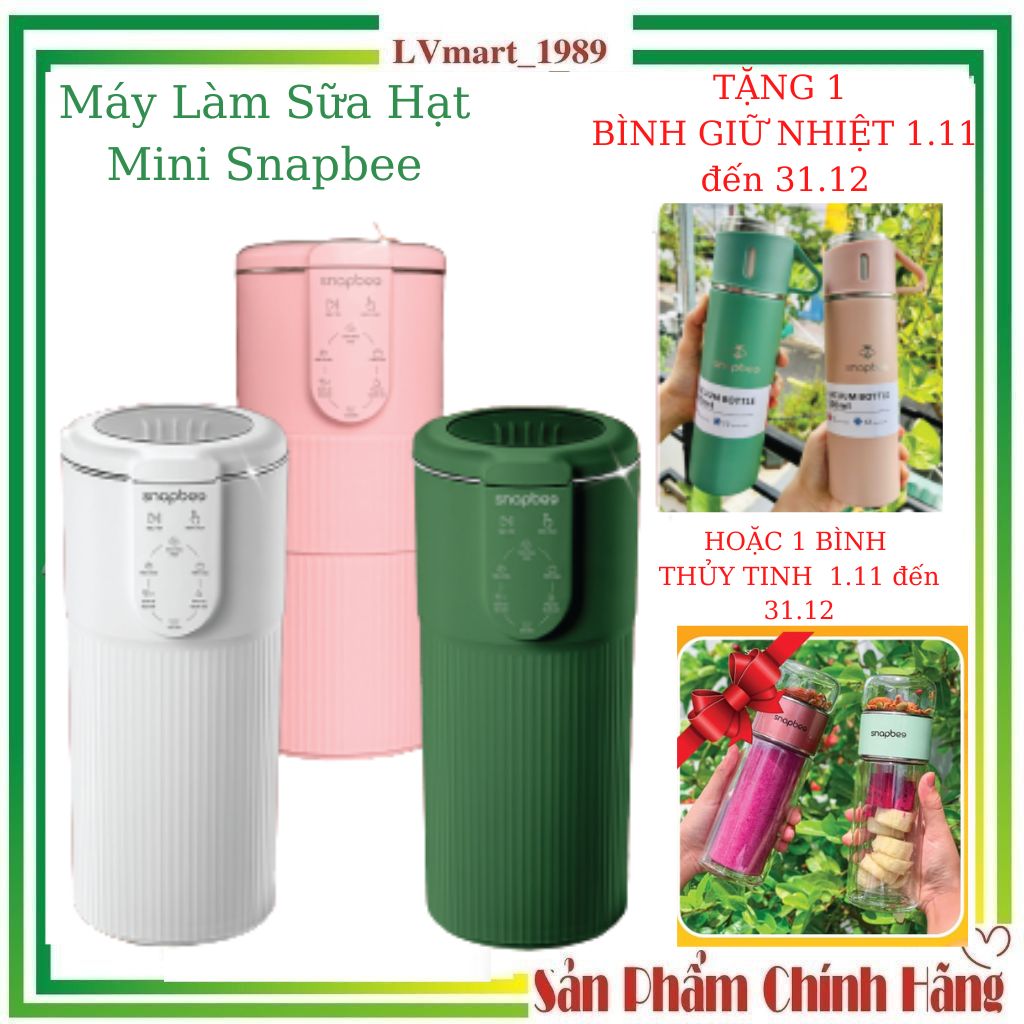 [HÀNG CHÍNH HÃNG] Máy Làm Sữa Hạt Mini Snapbee  - Làm Sinh Tố, Nấu Cháo, Soup - Nhanh, Dễ Vệ Sinh