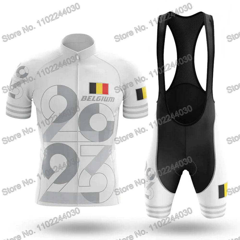Bỉ 2023 Bộ Quần Áo Đạp Xe Jersey Mùa Hè Đi Xe Đạp Quần Áo Nam Xe Đạp Đường Bộ Áo Sơ Mi Phù Hợp Với Tay Ngắn Xe Đạp Yếm Quần Short Color: 8 Size: XXS