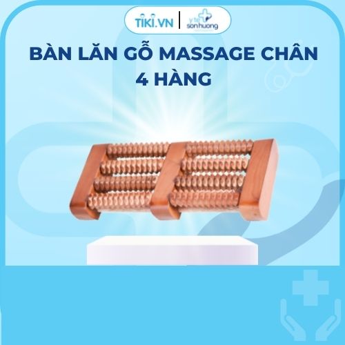 Bàn lăn gỗ massage chân 4 hàng